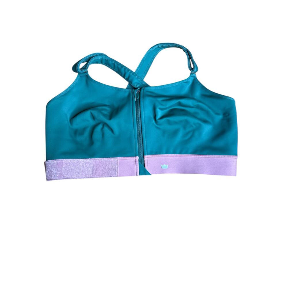 Shefit Green & Pink Adjustable Ultimate Zipper Front Sports Bra Sz: 6Luxe